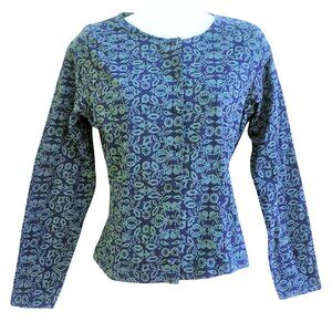 Laura Ashley Princess Top Vintage 80s Floral Button Front Scoop Neck Jersey